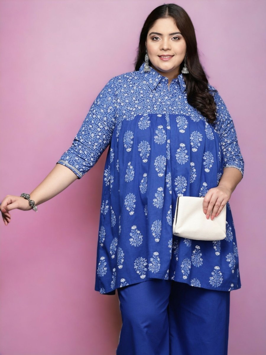 Ahalyaa Women's Traditional wear Tunic - Indigo blue | Grocsy