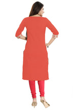 Snehal Creations Flamboyant Tomato And Beige Cotton Printed Tunic | Grocsy