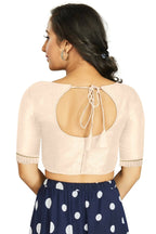 Aastha Fashion Women's Off White Art Silk Designer Party Wear Readymade Blouse | Grocsy