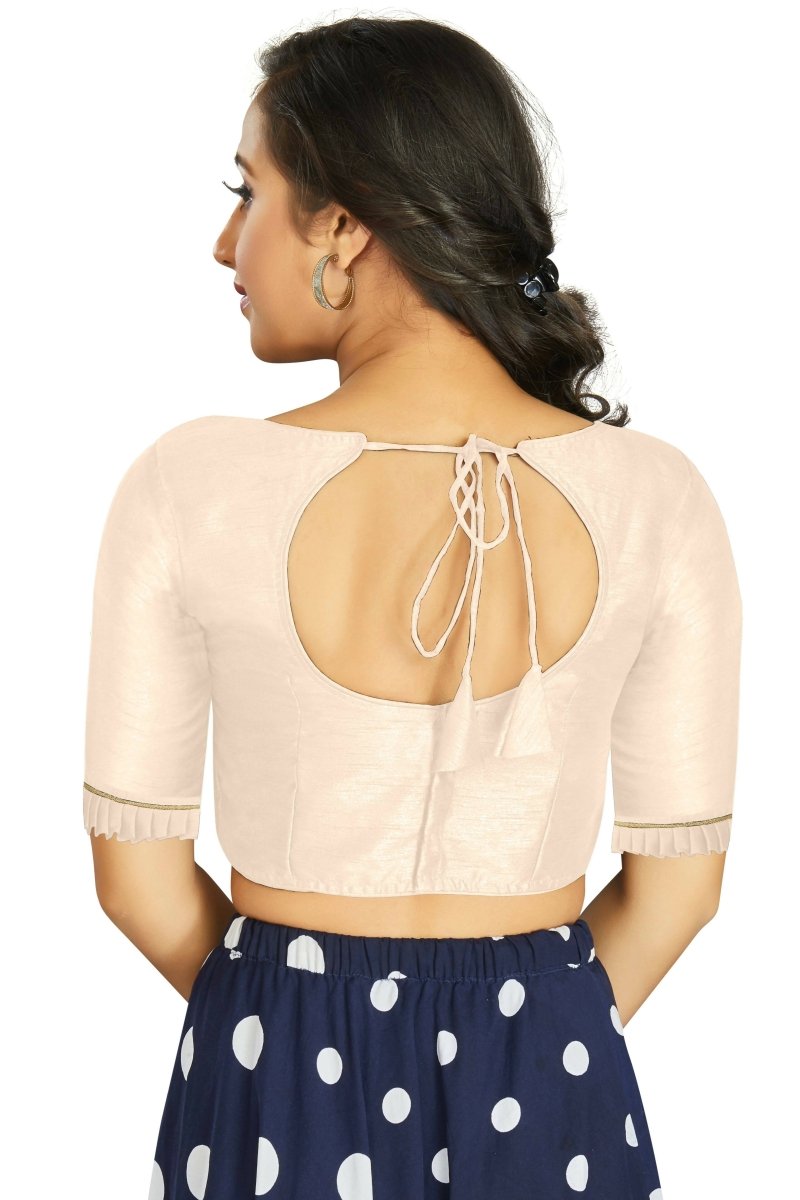 Aastha Fashion Women's Off White Art Silk Designer Party Wear Readymade Blouse | Grocsy