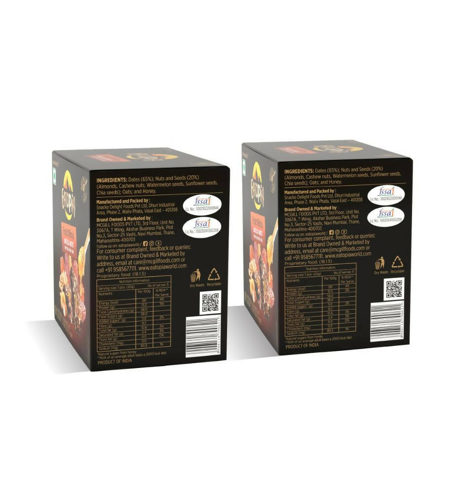 Eatopia Fruit Minis - Dates & Nuts Protein Mini Bar | Grocsy