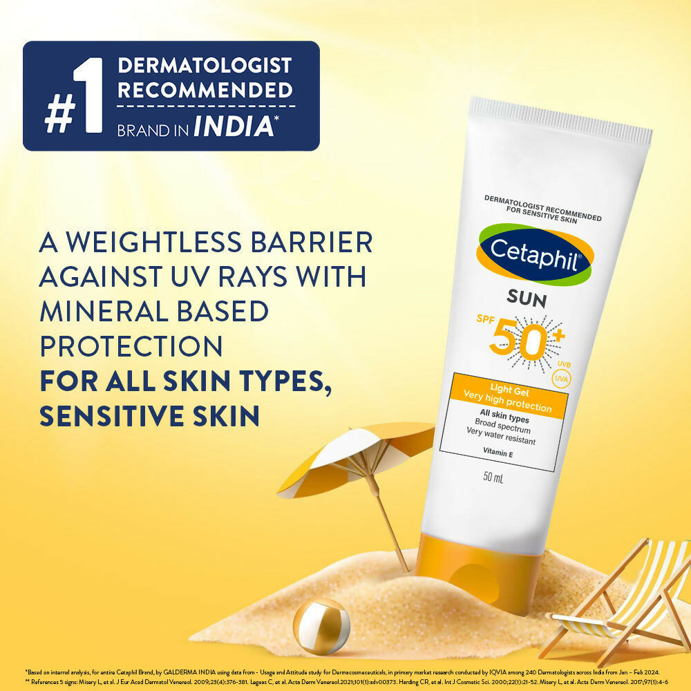 Cetaphil Sun SPF 50 Light Gel Mineral Base For Normal, Dry & Oily Skin | Grocsy