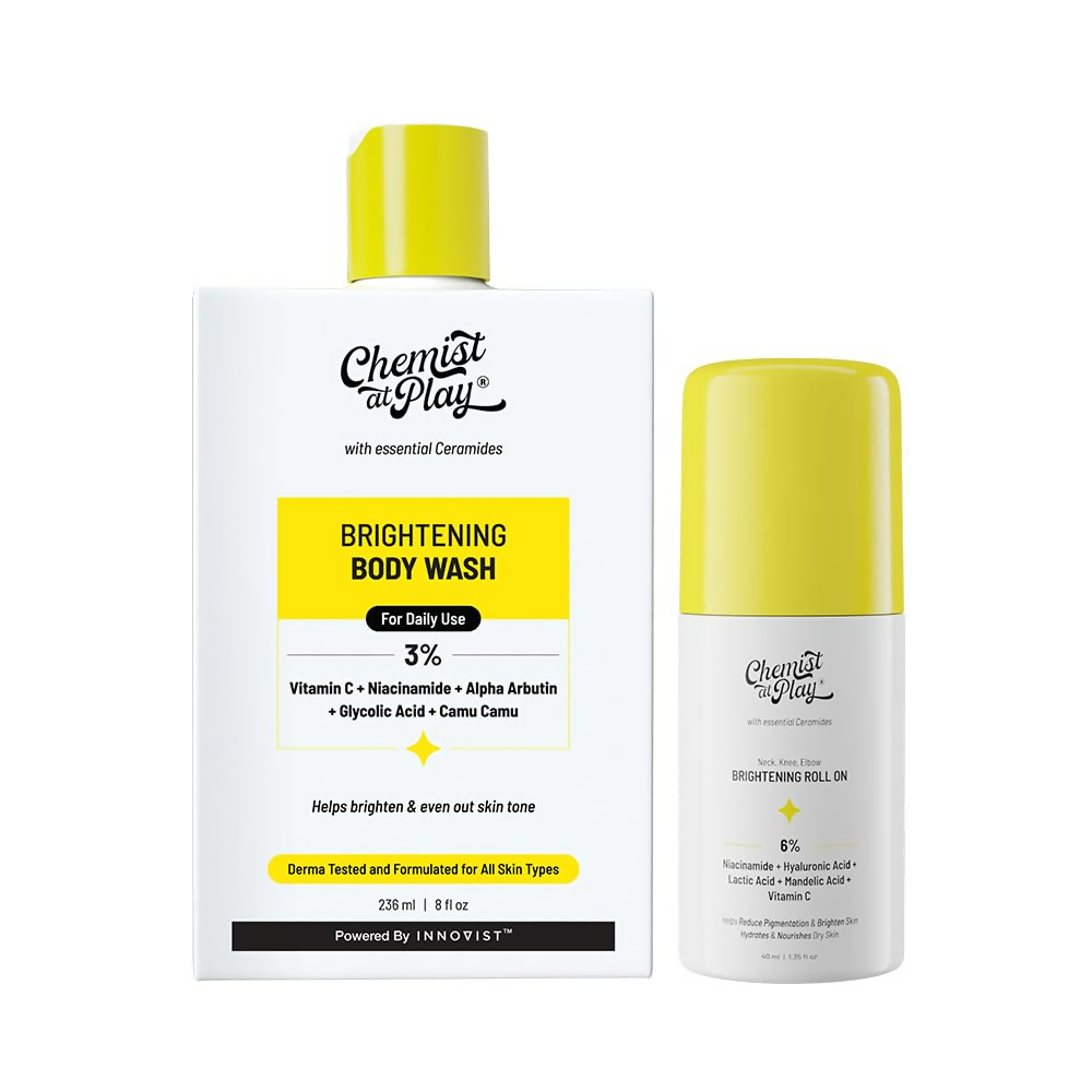 Chemist at Play Brightening Roll On And Body Wash For Glowing Skin Combo Kit | Grocsy
