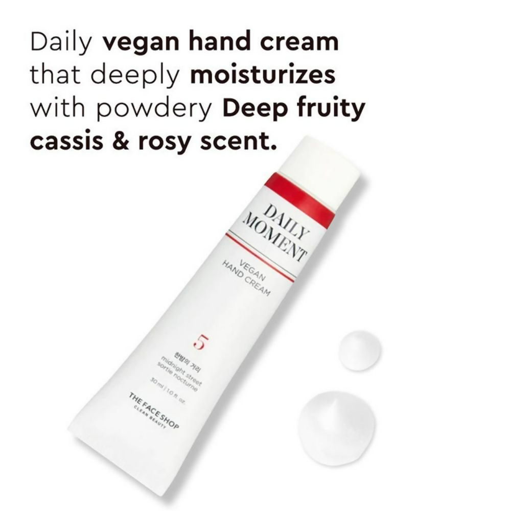 The Face Shop Non-Greasy Vegan Hand Cream - Midnight Street With Hyaluronic Acid | Grocsy