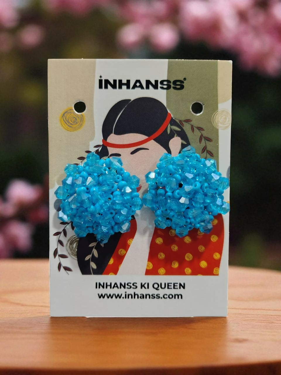 Inhanns Small Statement Studs Earrings - Sky Blue | Grocsy