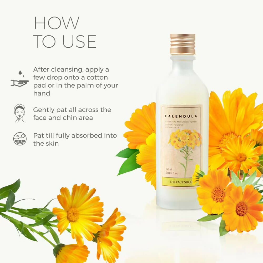 The Face Shop Calendula Essential Moisture Toner - Korean Skincare | Grocsy