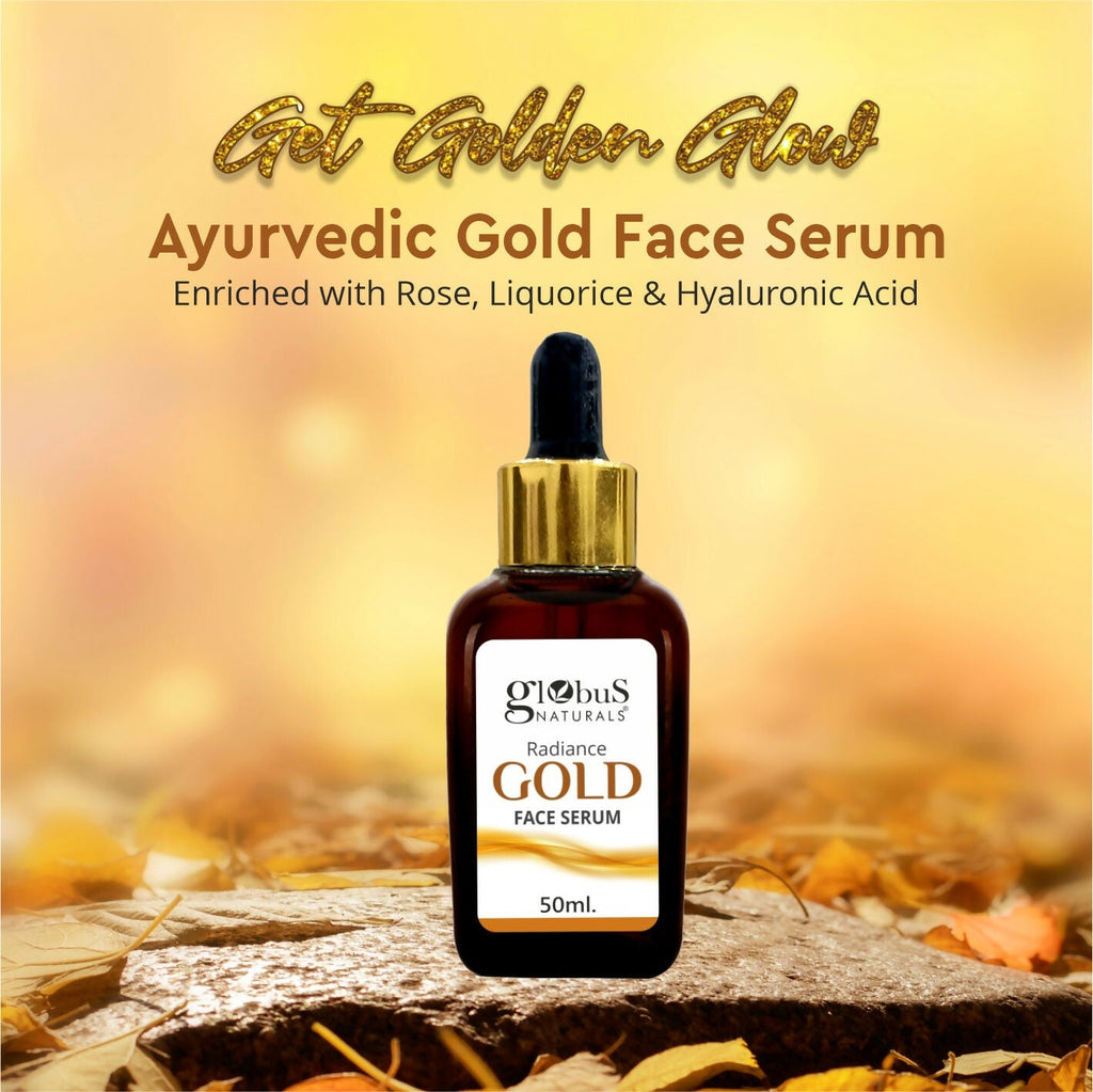 Globus Naturals Gold Radiance Anti Ageing & Brightening Face Serum, Suitable For All Skin Types | Grocsy
