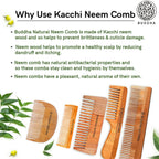 Buddha Natural Baby Wide Tooth Comb - Kacchi Neem Wood Comb | Grocsy