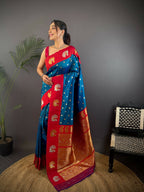 Joban Fashion Rani Pink Butti Banarasi Silk Sarees | Grocsy