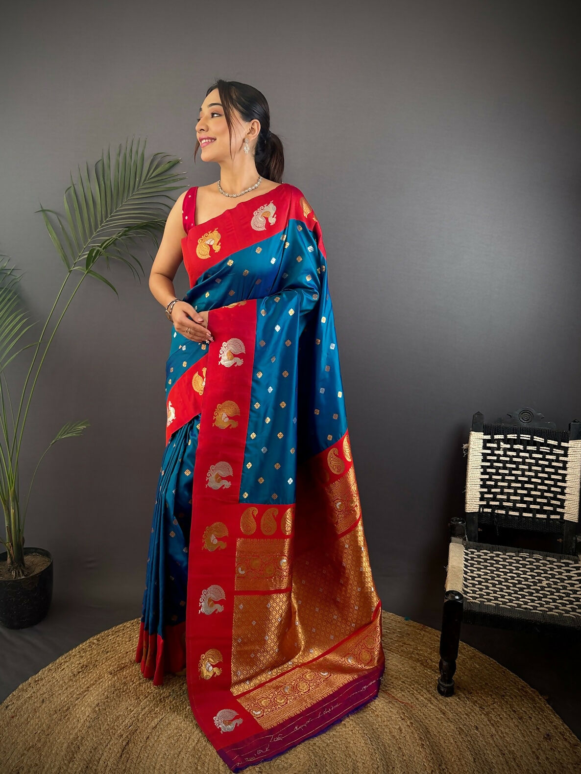 Joban Fashion Rani Pink Butti Banarasi Silk Sarees | Grocsy