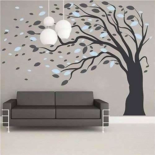 Beautiful Giant Large Tree for Living Room (9.3(L) Feet * 7.1(H) Feet) Wall Sticker | Grocsy