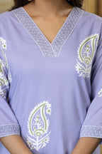 The52 Women's Beautiful Rayon Fabric Printed Work Straight Kurta Pant and Dupatta Set | Grocsy