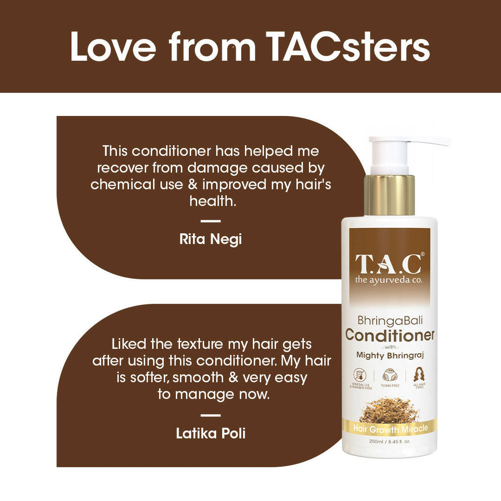 TAC - The Ayurveda Co. Bhringabali Hair Conditioner for Dry & Frizzy Hair with Amla & Bhringraj | Grocsy