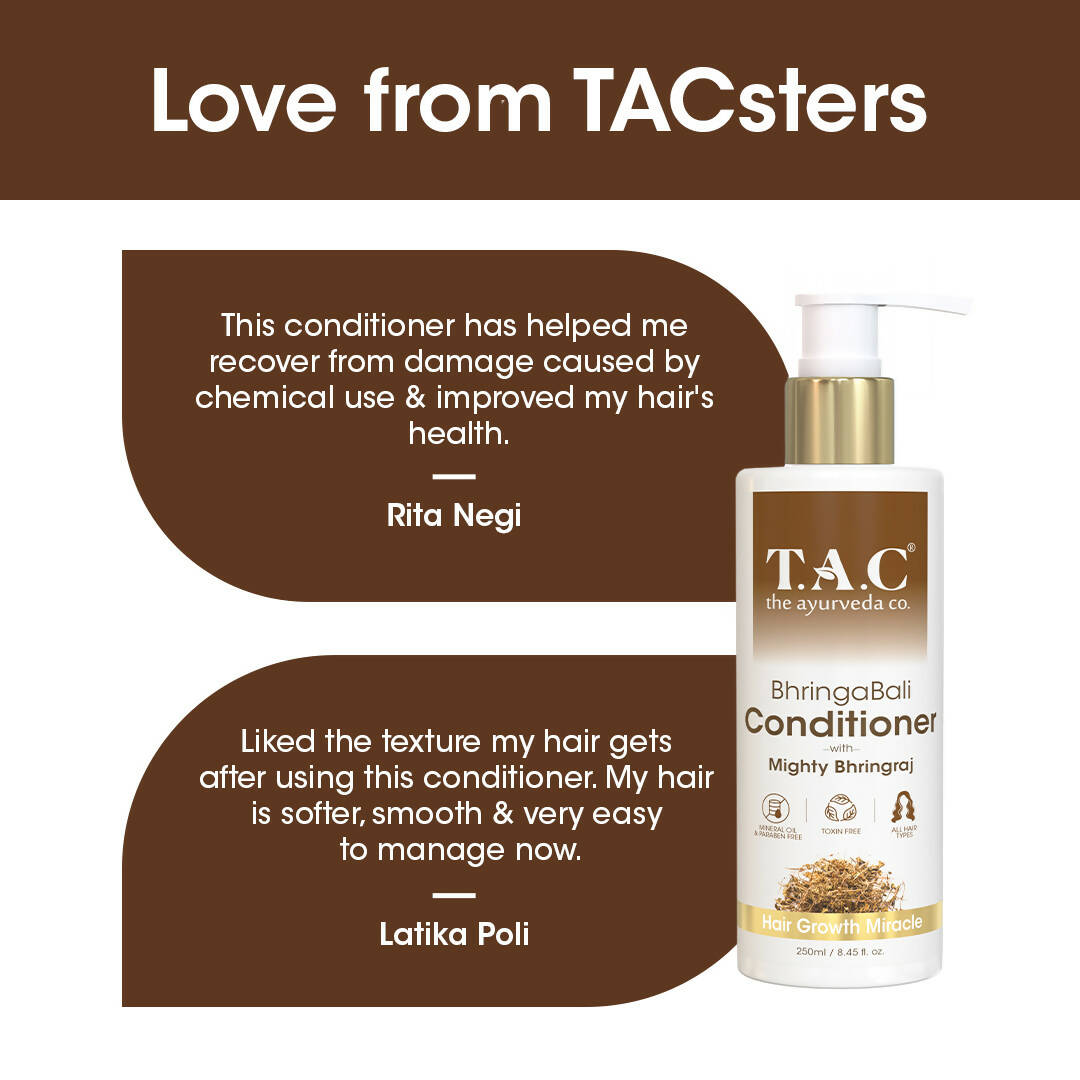 TAC - The Ayurveda Co. Bhringabali Hair Conditioner for Dry & Frizzy Hair with Amla & Bhringraj | Grocsy