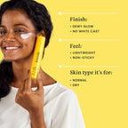 Foxtale Dewy Sunscreen SPF 70 PA++++ With Niacinamide + Provitamin B5 + Vitamin E - Anti-Tan Formula & Spot Depigmentation | Grocsy
