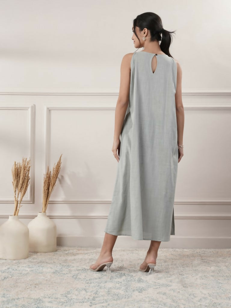 Joban Fashion Women's Grey Midi Dress | Grocsy