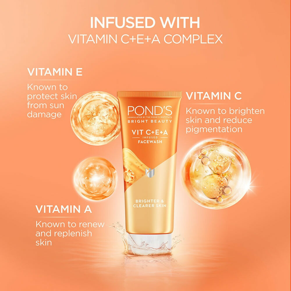 Ponds Bright Beauty Vit C+E+A Gel Face Wash | Grocsy