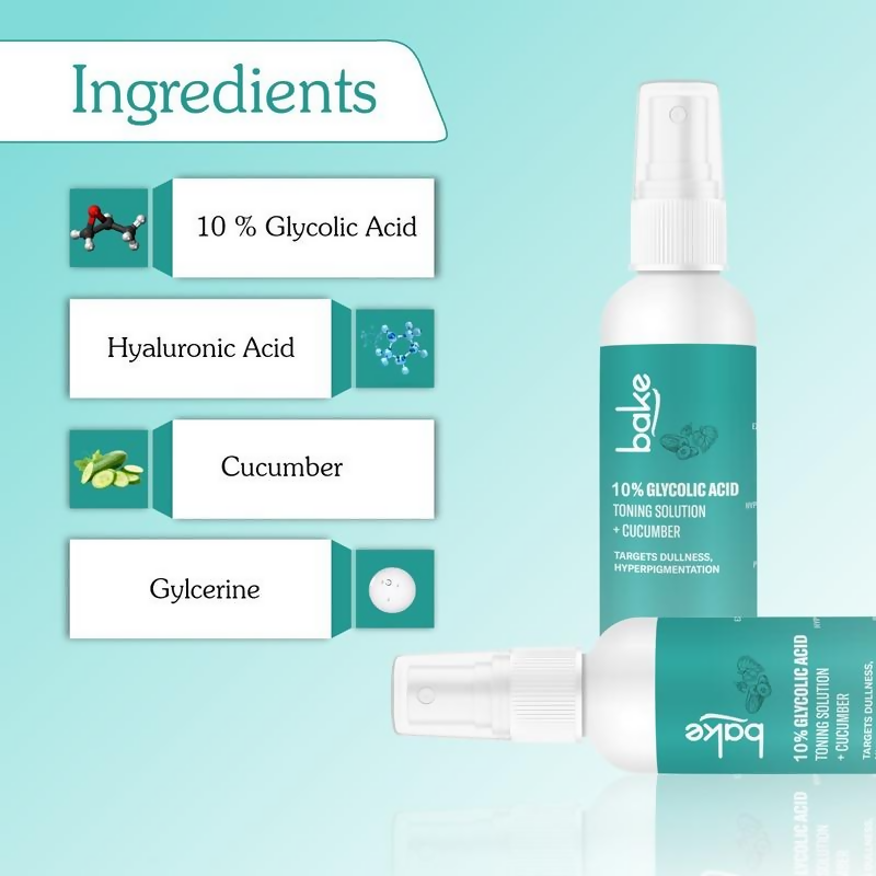 Bake 10% Glycolic Acid Toner For Pigmentation & Dark Spots | Grocsy