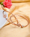 VOJ Set of 2 Dual Tone Bangles with Peacock Designed | Grocsy