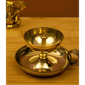 Spillbox Gold-Toned Brass Nandha Sampat Diya Pooja Essential | Grocsy