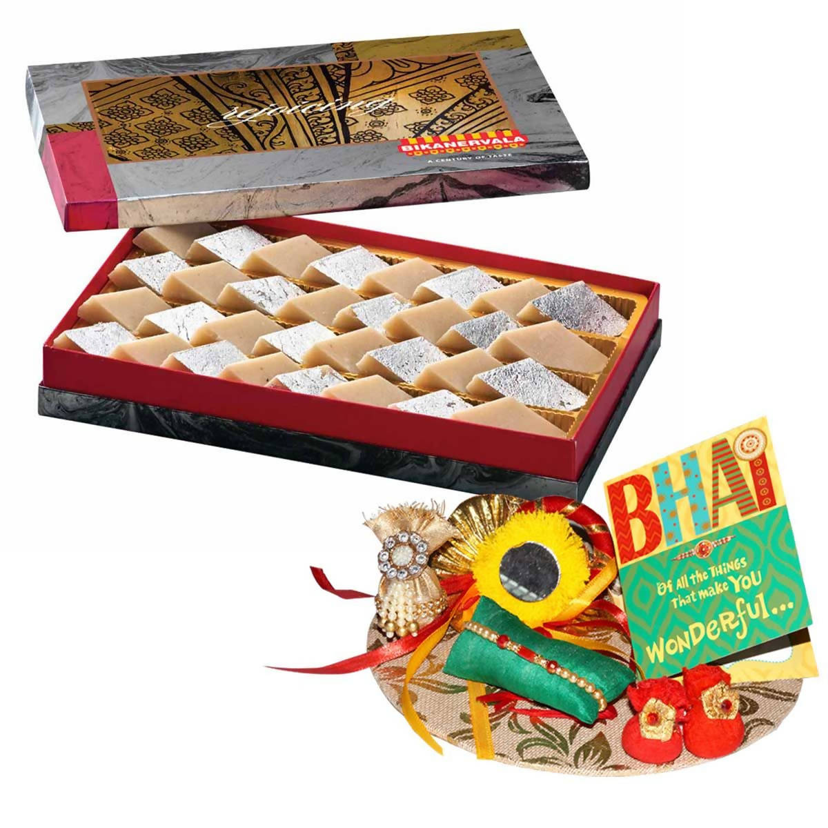 Bikanervala Badam Burfi Rakhi Gift | Grocsy
