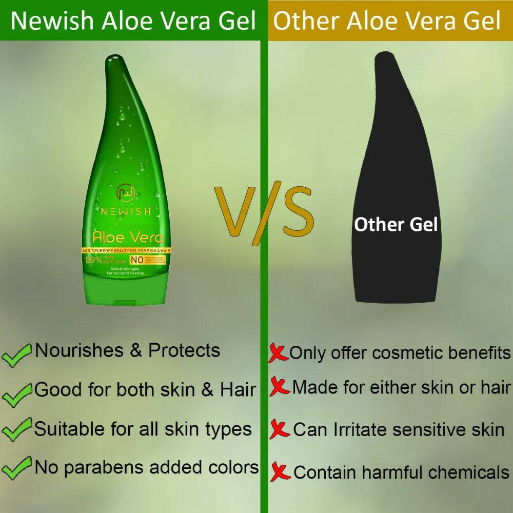 Newish Pure Aloe Vera Gel For Skin & Hair | Grocsy