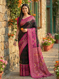 Shree Shyam Fashion Black Pochampally Silk Saree | Grocsy