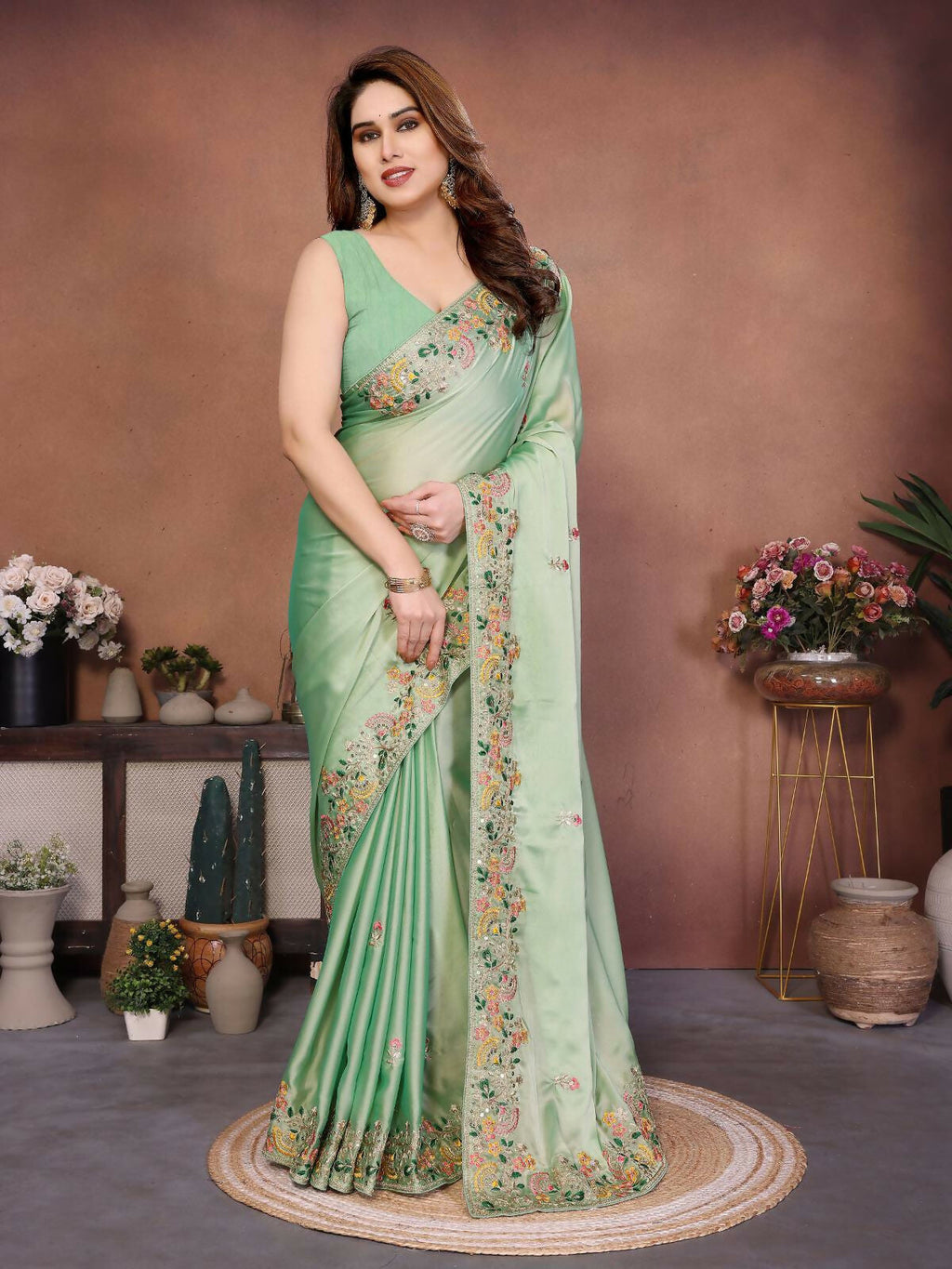 Teeya Creation New Trendy Party Wear Soft Silk Saree-Light_Green | Grocsy
