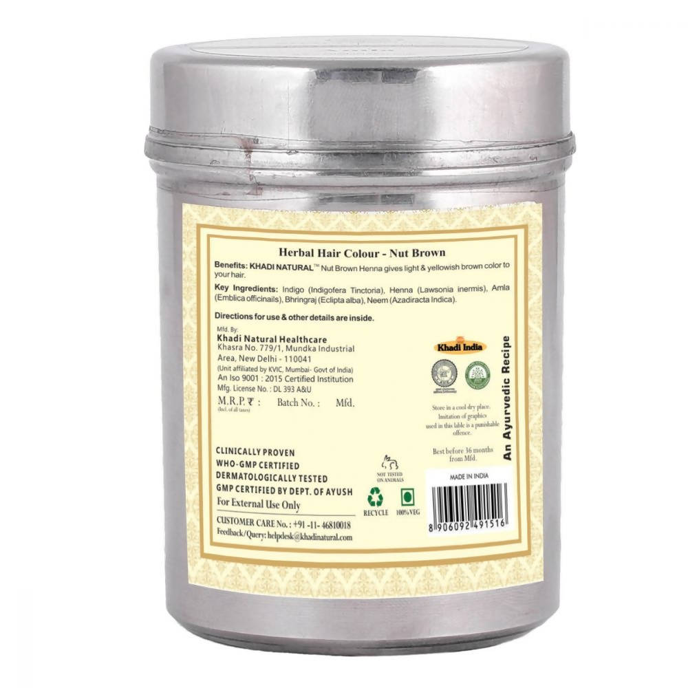 Khadi Natural Nut Brown Henna Herbal Hair Color | Grocsy