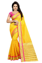 Vamika Yellow Cotton Silk Weaving Saree (Mastani Weaving Gold) | Grocsy