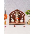 eCraftIndia Brown Decorative Wooden Pooja Temple | Grocsy