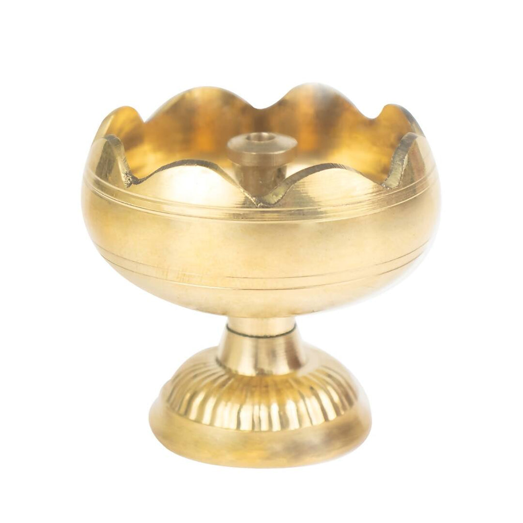 Spillbox Gold-Toned Brass Diya Pooja Essential | Grocsy