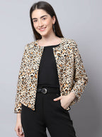 Even Apparels Multi 100% Viscose Open Front Statement Women's Jacket | Grocsy