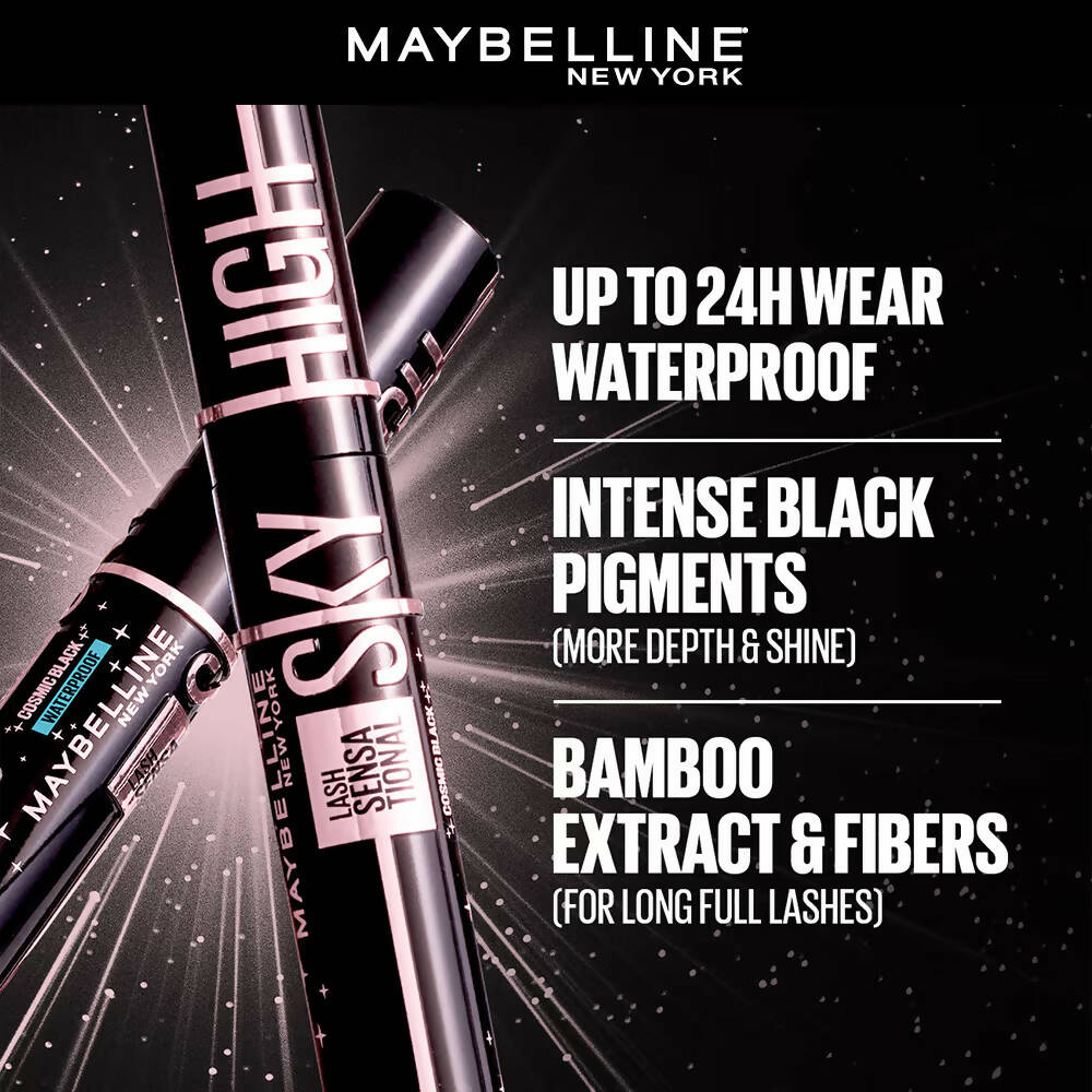 Maybelline New York Lash Sensational Sky High Waterproof Mascara - Cosmic Black | Grocsy