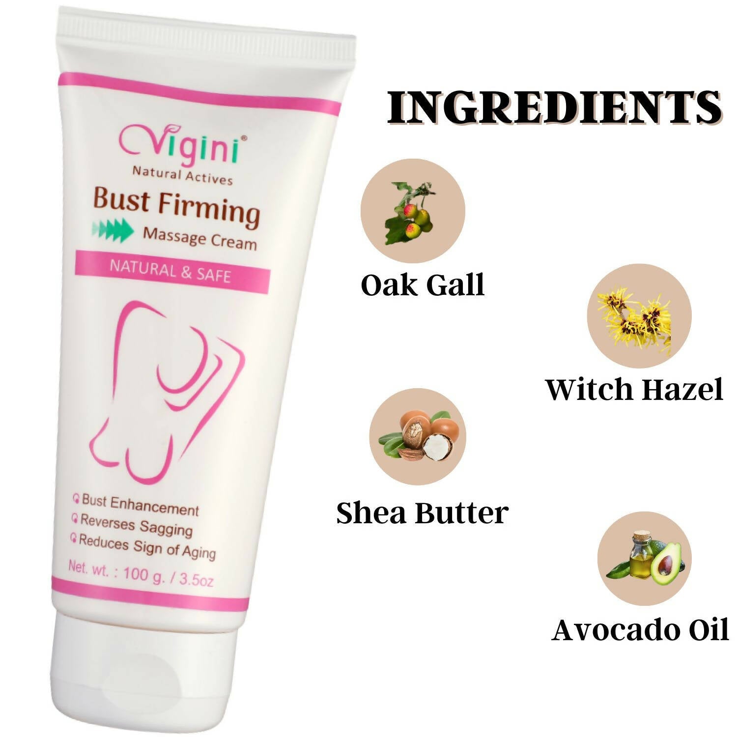 Vigini Natural Actives Breast Bust Body Shaping Toner Firming Tightening Growth Oil Cream | Grocsy