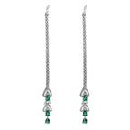 Mominos Fashion Johar Kamal Silver-Plated American Diamond Green Choker Set | Grocsy