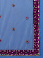 House of Panchhi Women Burgundy Pure Georgette Sequinse Embroidered Lehenga & Blouse, Dupatta | Grocsy