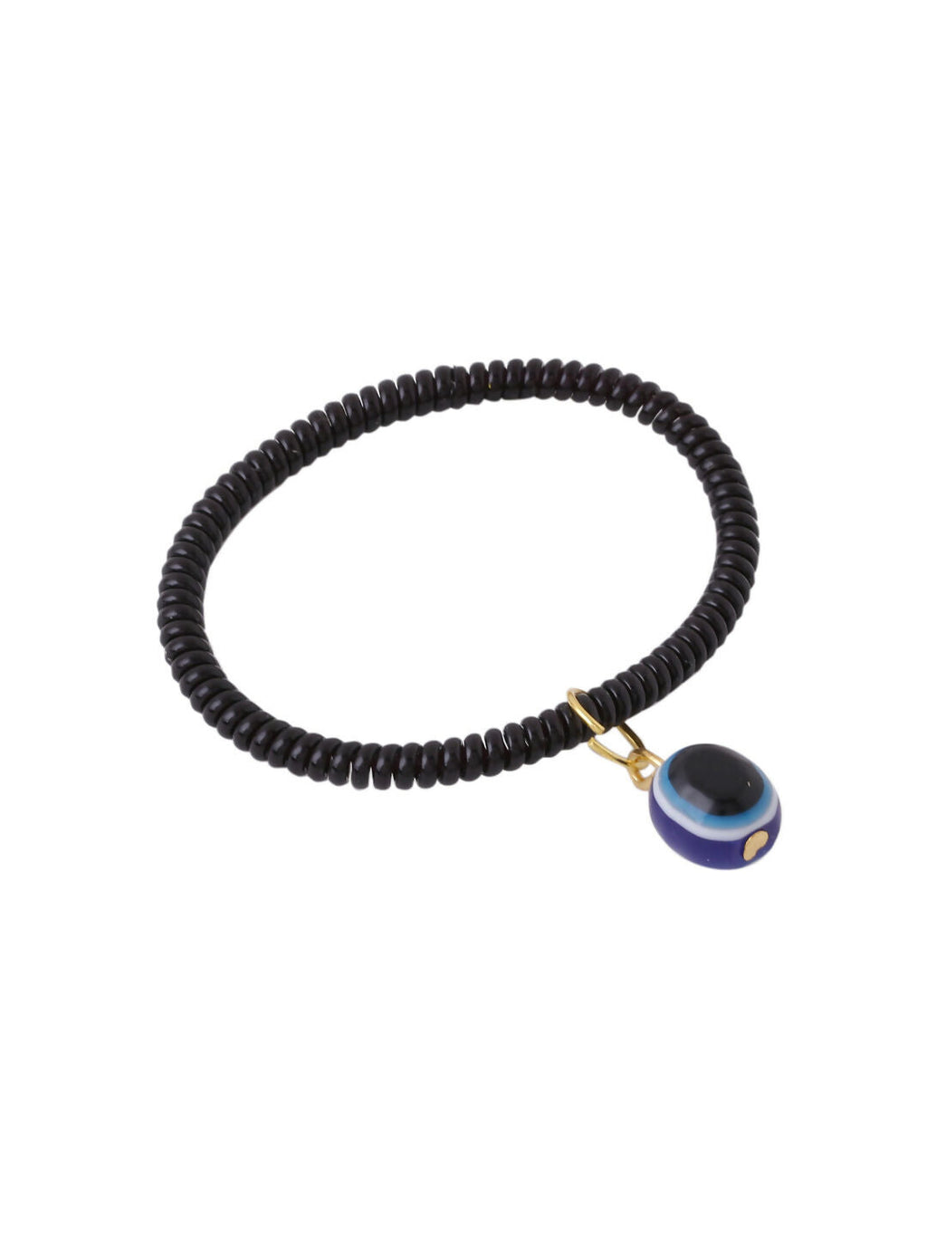 NVR Women & Men Black Evil Eye Spring Ring Rakhi With Roli Chawal | Grocsy