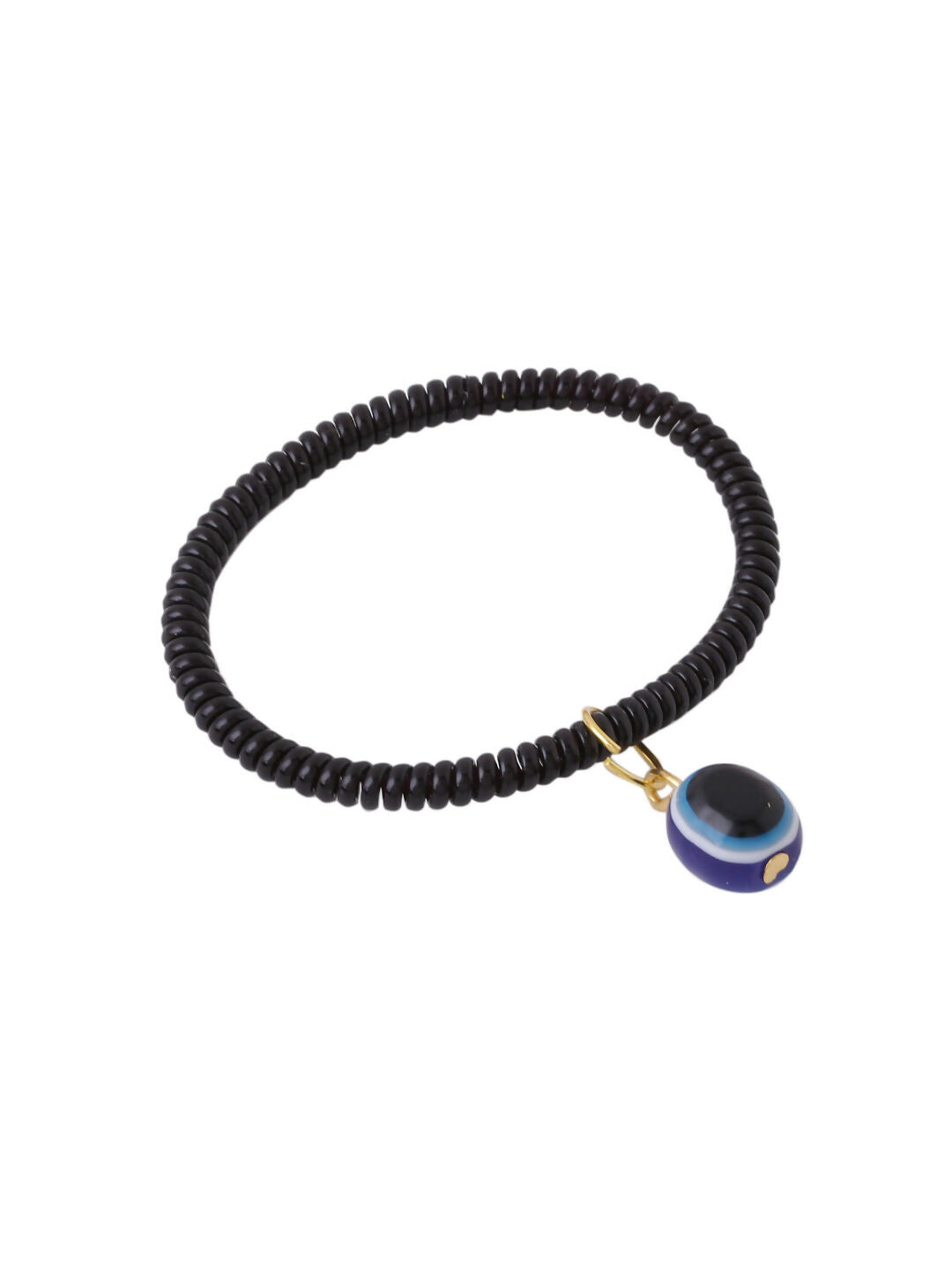 NVR Women & Men Black Evil Eye Spring Ring Rakhi With Roli Chawal | Grocsy