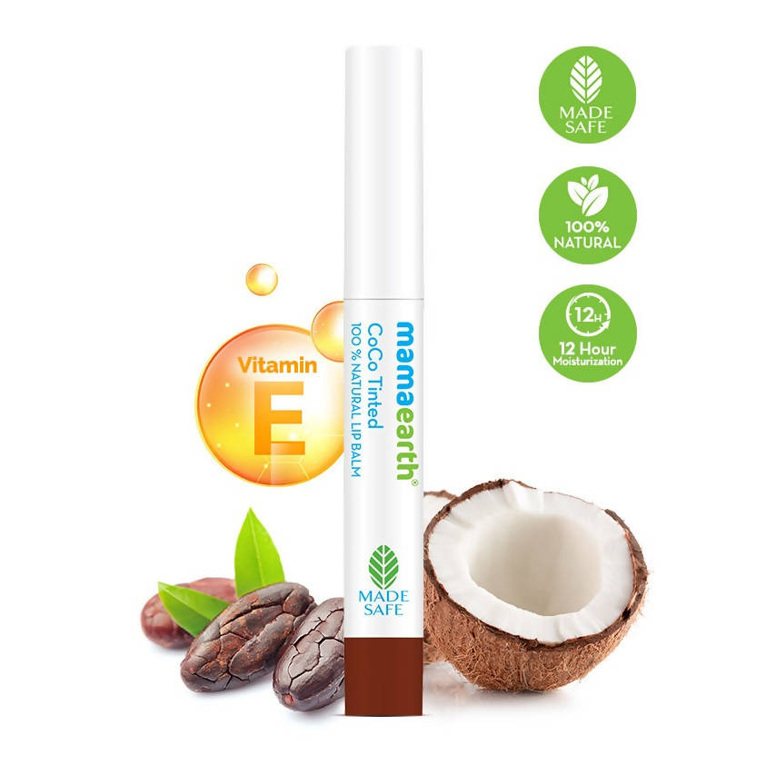 Mamaearth CoCo Tinted 100% Natural Lip Balm | Grocsy