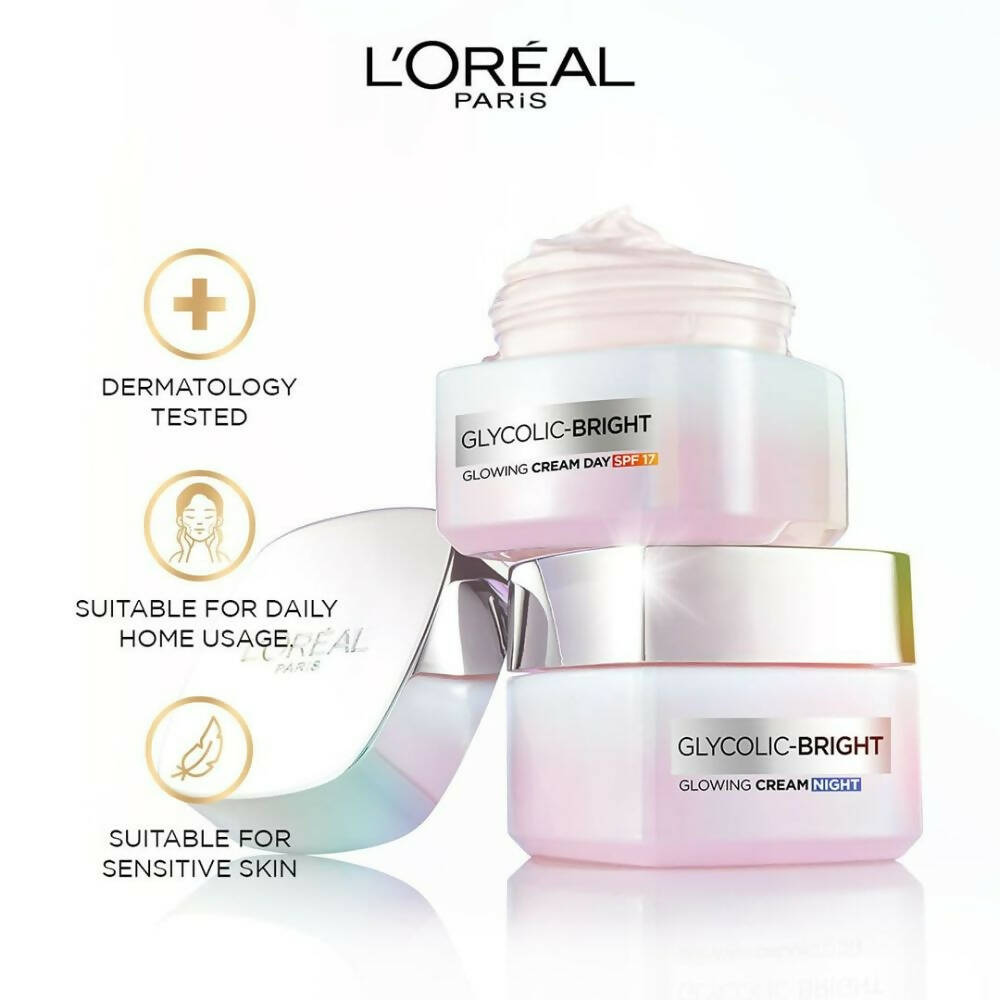 L'Oreal Paris Glycolic Bright Day Cream With SPF 17 | Grocsy