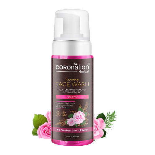 Coronation Herbal Pink Rose Foaming Face Wash | Grocsy