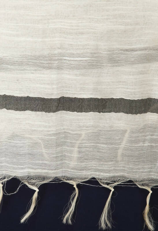 Mominos Fashion Moeza Cotton Black Temple Border Off White Dupatta | Grocsy