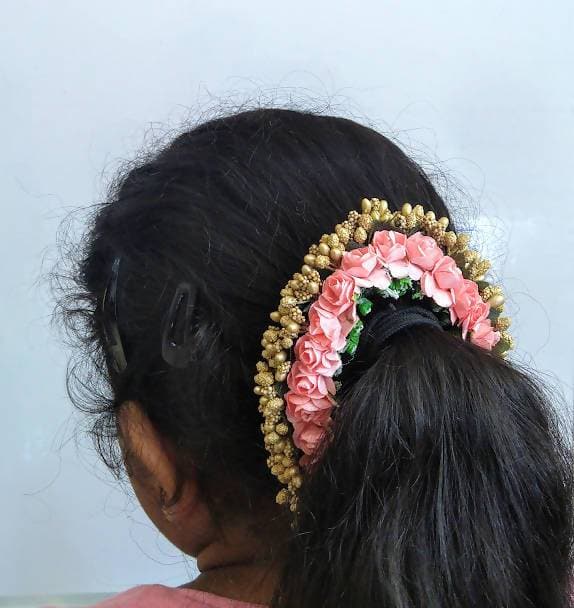 Peach Gold Gajra | Grocsy