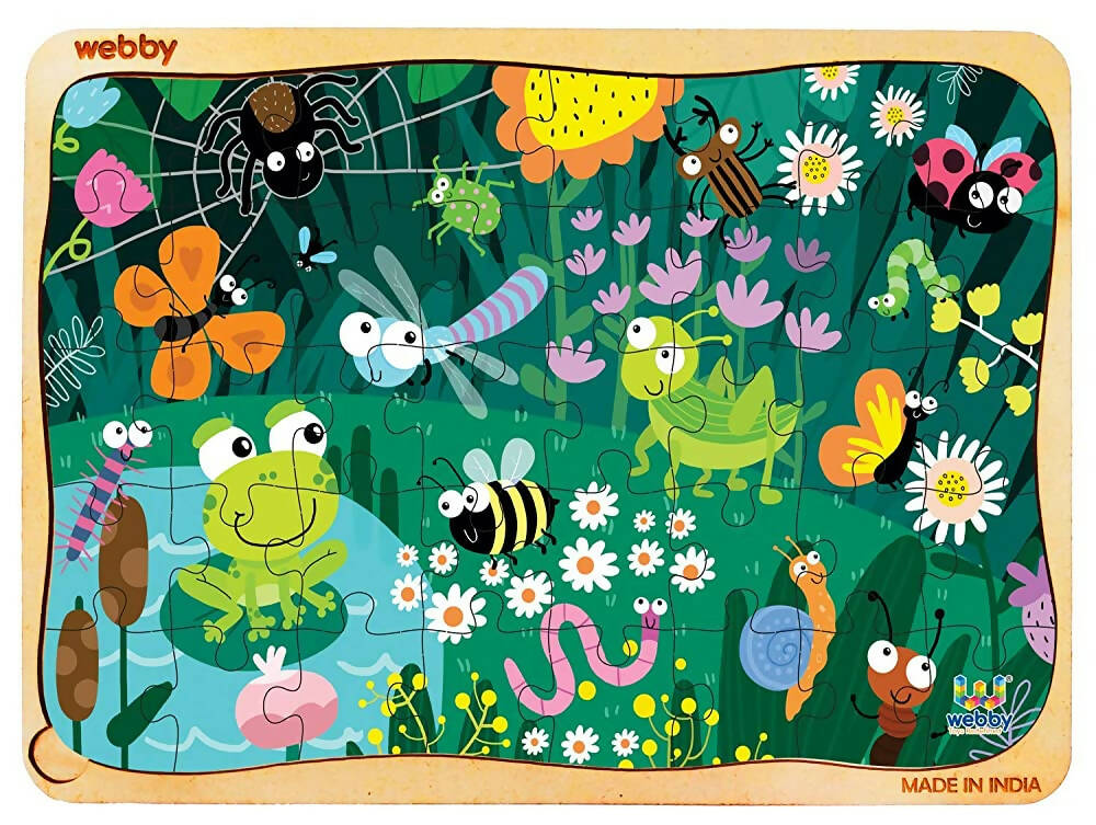 Webby Amazing Bugs Wooden Jigsaw Puzzle- 40 Pcs | Grocsy