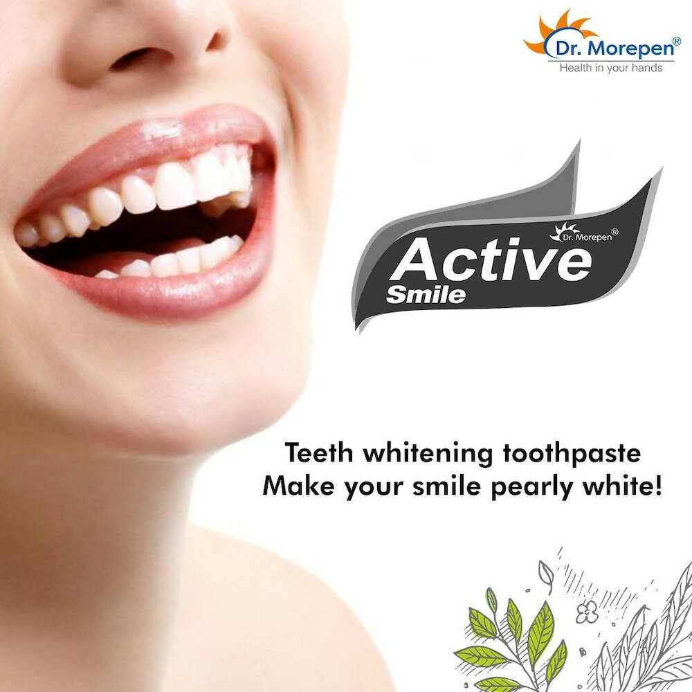 Dr. Morepen Active Smile Charcoal Toothpaste for Teeth Whitening & Bad Breath Removal | Grocsy