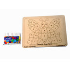 Kraftsman English Alphabets Wooden Jigsaw Puzzles Butterfly Shape Puzzle | Color Kit Included | Grocsy