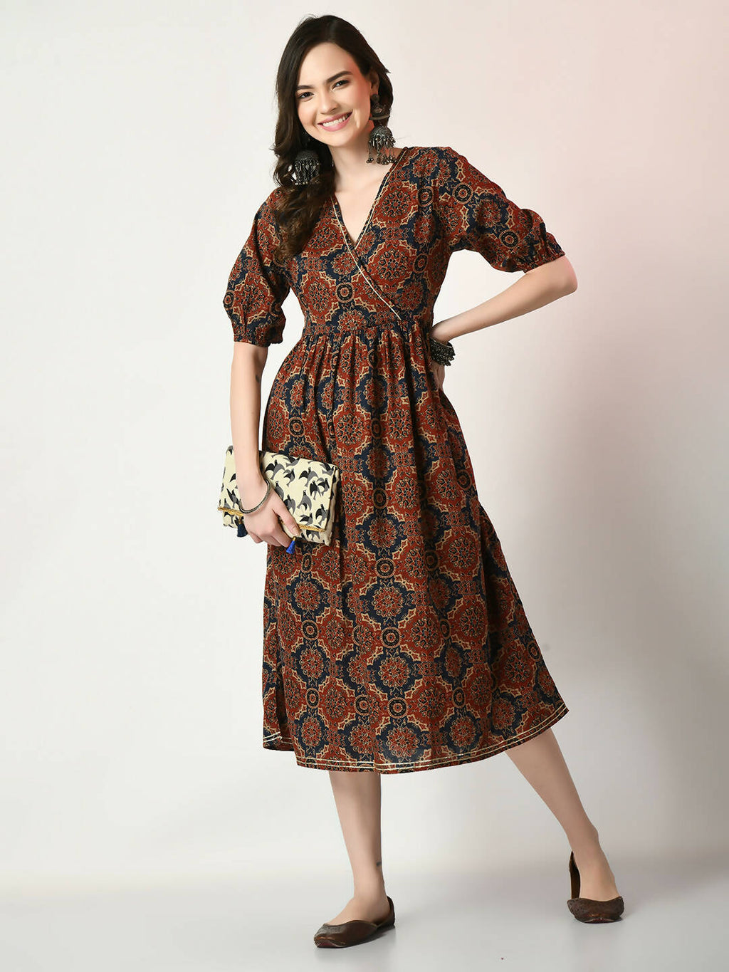 Myshka Women's Multi Empire Printed Dress | Grocsy