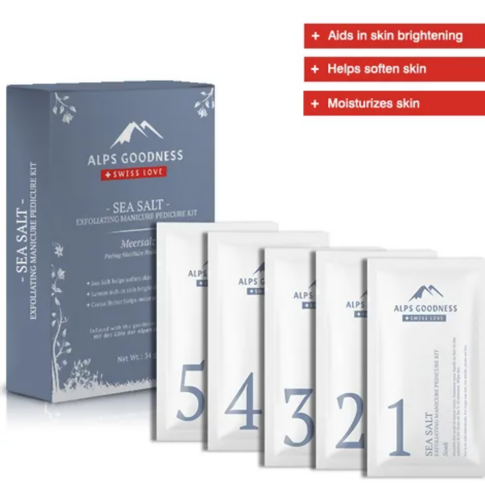 Alps Goodness Sea Salt Exfoliating Manicure Pedicure Kit | Grocsy