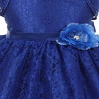 Asmaani Baby Girl's Blue Colour Satin A-Line Maxi Full Length Dress (AS-DRESS-22159) | Grocsy